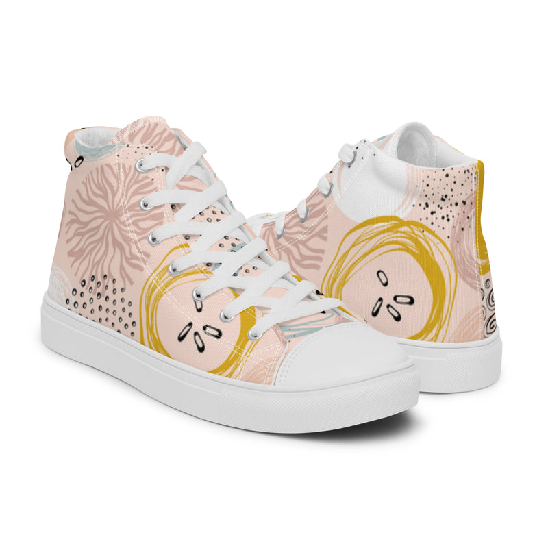 Boho Abstract High Top #14 - Top Down View | HA!LO Canvas Sneakers