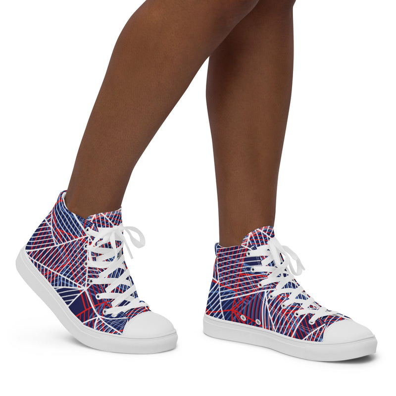 Pink Geometric High Top #15 - Opposite Side | HA!LO Canvas Sneakers