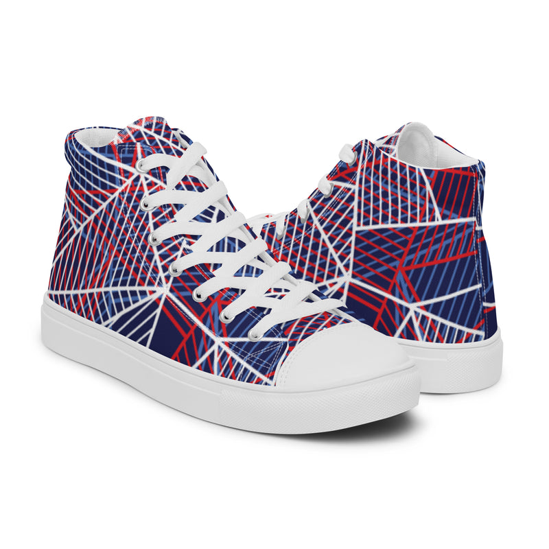 Pink Geometric High Top #15 - Top Down View | HA!LO Canvas Sneakers