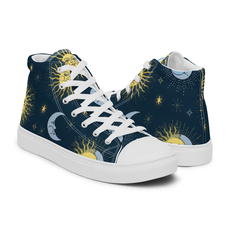 Sun Moon High Top #16 - Top Down View | HA!LO Canvas Sneakers