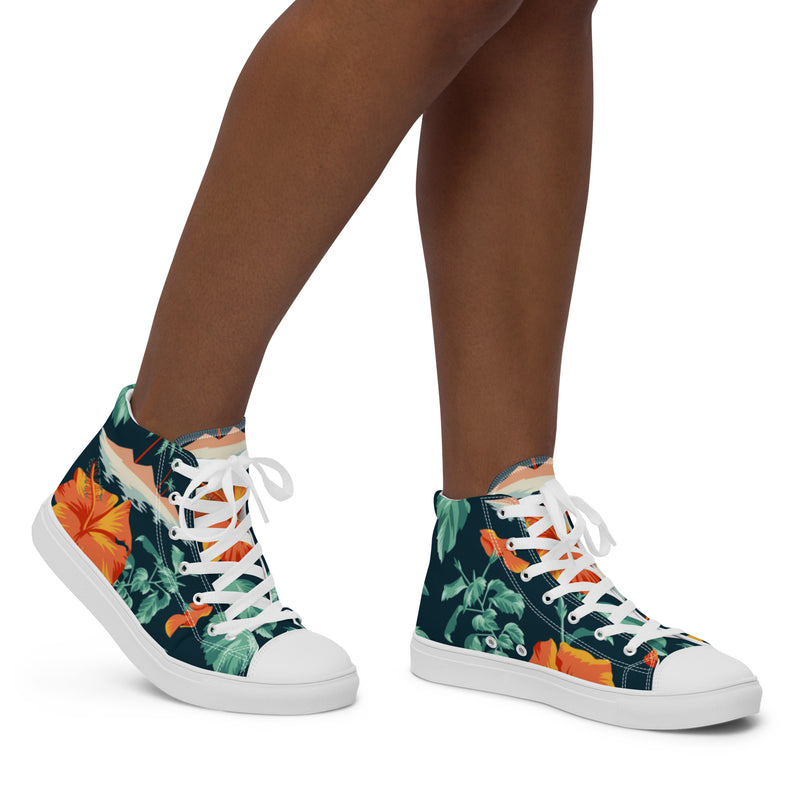 Tropical Orange High Top #23 - Opposite Side | HA!LO Canvas Sneakers