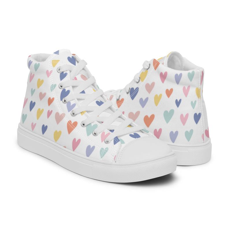 Colorful Heart High Top #27 - Top Down View | HA!LO Canvas Sneakers