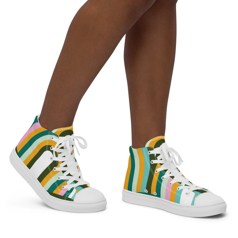 Retro Stripe High Top #29 - Opposite Side | HA!LO Canvas Sneakers