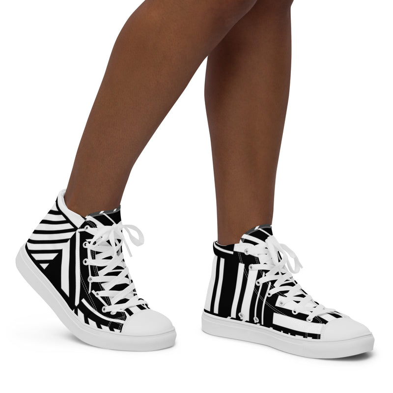 Zebra Stripe High Top #31 - Opposite Side | HA!LO Canvas Sneakers