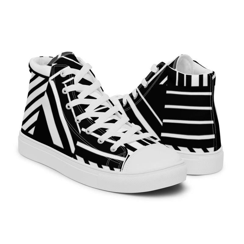 Zebra Stripe High Top #31 - Top Down View | HA!LO Canvas Sneakers