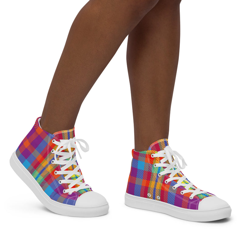 Colorful Tartan High Top #35 - Opposite Side | HA!LO Canvas Sneakers