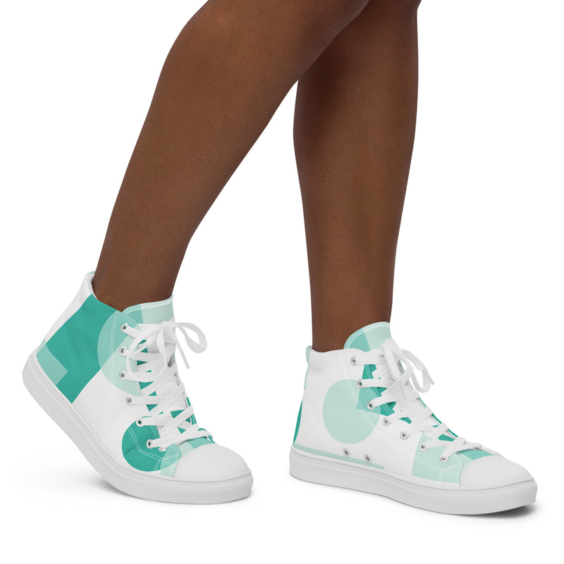 Mint Check High Top #37 - Opposite Side | HA!LO Canvas Sneakers