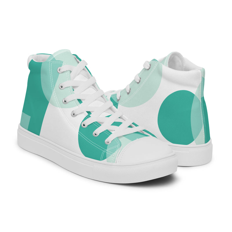 Mint Check High Top #37 - Top Down View | HA!LO Canvas Sneakers