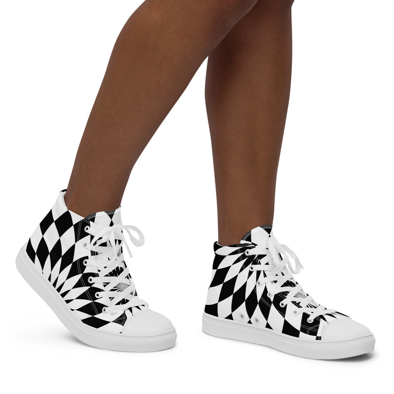 Checkerboard High Top #38 - Opposite Side | HA!LO Canvas Sneakers