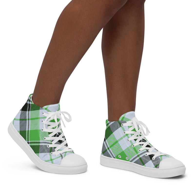Green Argyle High Top #41 - Opposite Side | HA!LO Canvas Sneakers