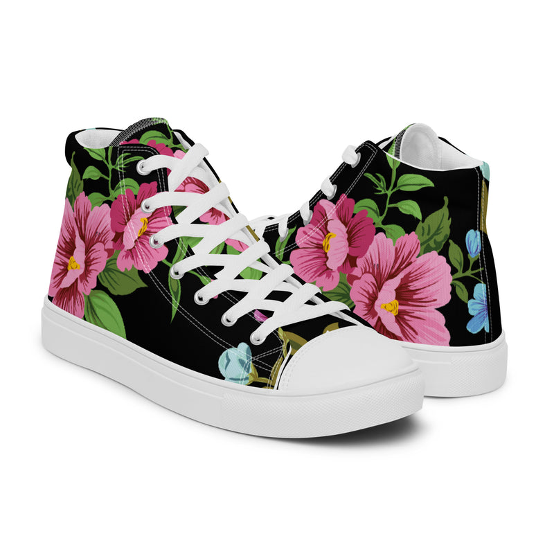 Dark Rose High Top #48 - Top Down View | HA!LO Canvas Sneakers