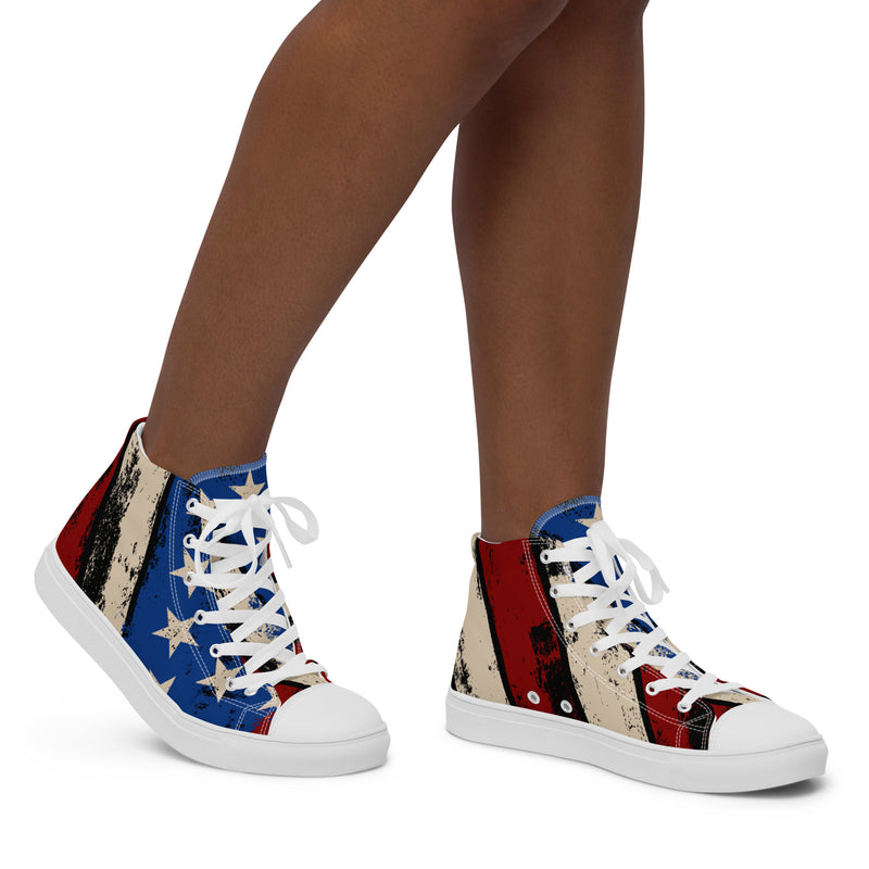 American Flag High Top #50 - Opposite Side | HA!LO Canvas Sneakers