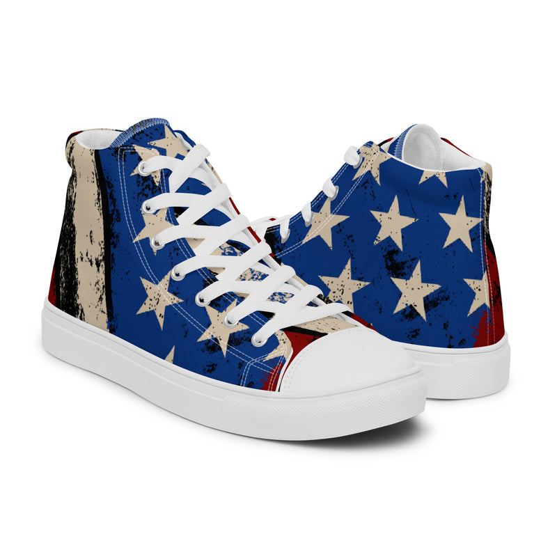 American Flag High Top #50 - Top Down View | HA!LO Canvas Sneakers