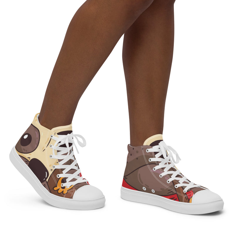 Brown Eye High Top #53 - Opposite Side | HA!LO Canvas Sneakers