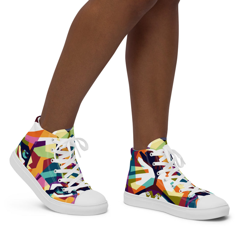 Geometric Mosaic High Top #56 - Opposite Side | HA!LO Canvas Sneakers