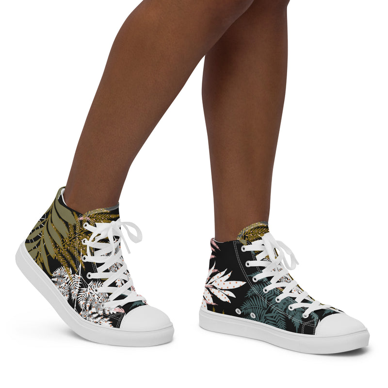 Gold Fern High Top #64 - Opposite Side | HA!LO Canvas Sneakers