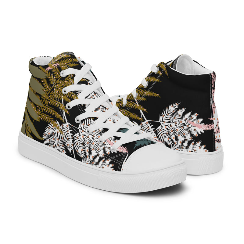 Gold Fern High Top #64 - Top Down View | HA!LO Canvas Sneakers
