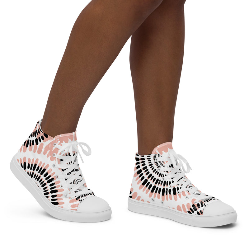 Coral Tie Dye High Top #70 - Opposite Side | HA!LO Canvas Sneakers