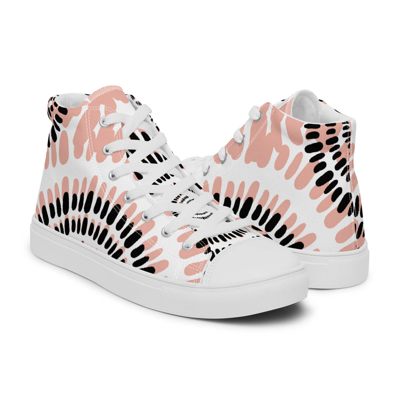 Coral Tie Dye High Top #70 - Top Down View | HA!LO Canvas Sneakers