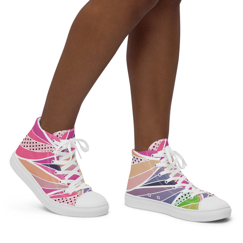 Pink Pop Art High Top #72 - Opposite Side | HA!LO Canvas Sneakers