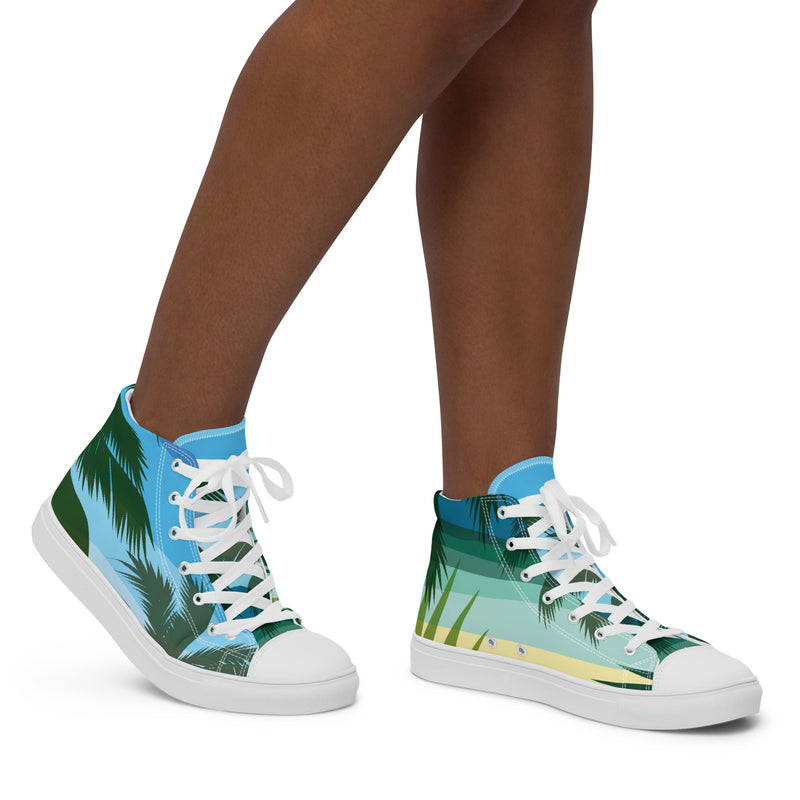 Palm Paradise High Top #73 - Opposite Side | HA!LO Canvas Sneakers