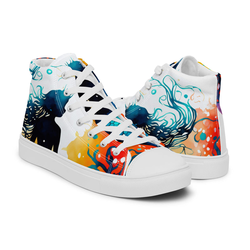 Ocean Wave High Top #75 - Top Down View | HA!LO Canvas Sneakers