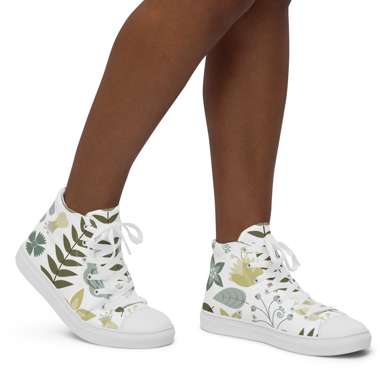 Fern Leaf High Top #78 - Opposite Side | HA!LO Canvas Sneakers