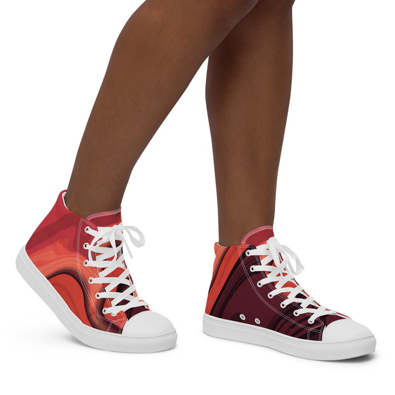 Red Lava High Top #83 - Opposite Side | HA!LO Canvas Sneakers