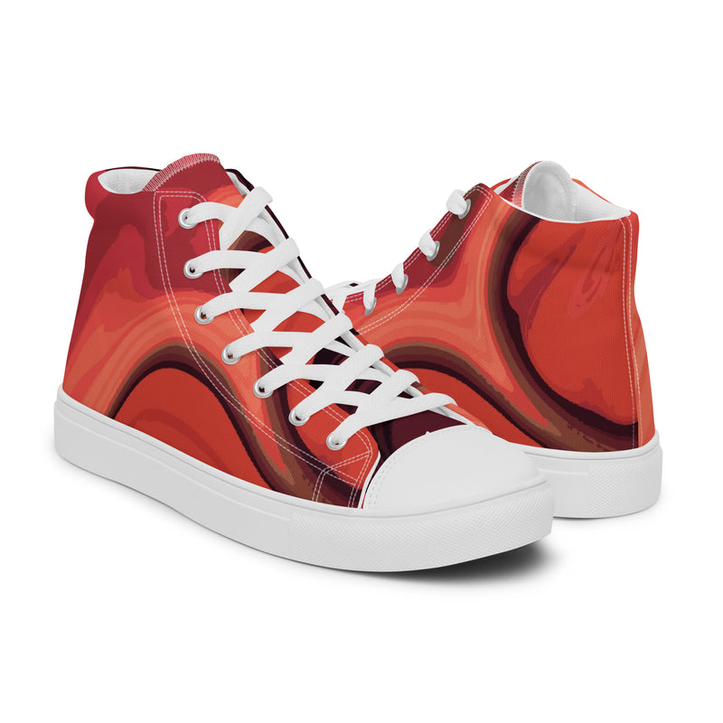 Red Lava High Top #83 - Top Down View | HA!LO Canvas Sneakers