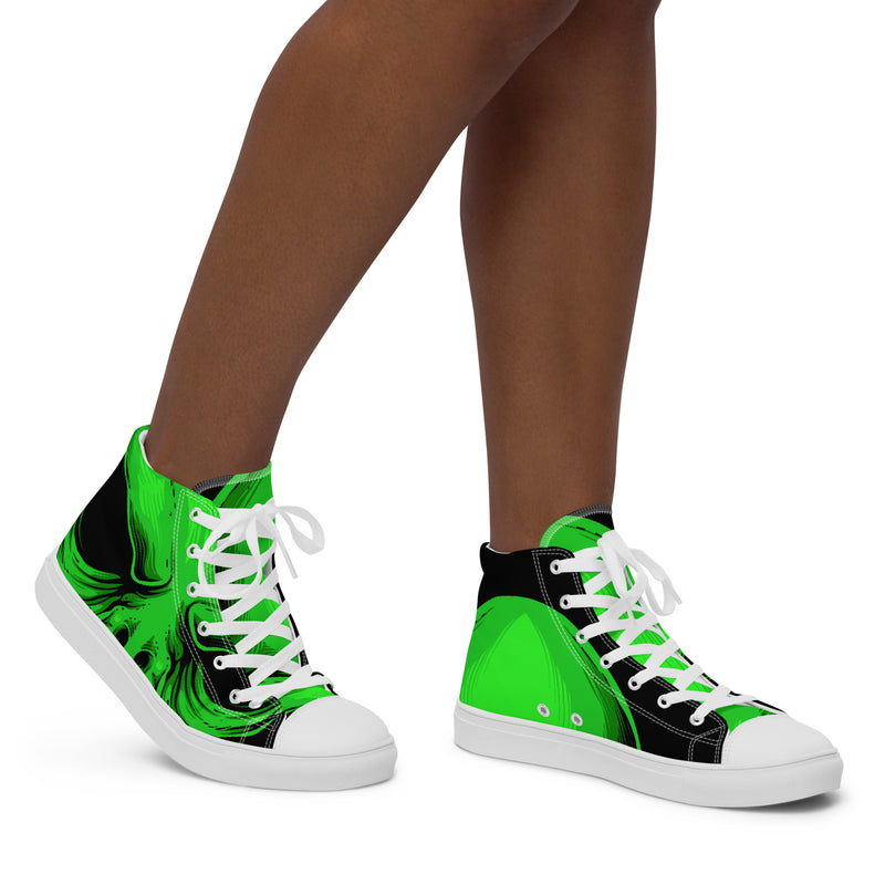 Green Smoke High Top #85 - Opposite Side | HA!LO Canvas Sneakers