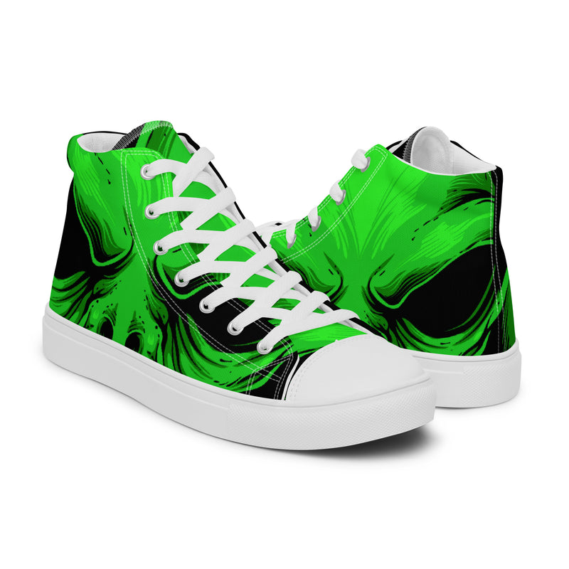 Green Smoke High Top #85 - Top Down View | HA!LO Canvas Sneakers