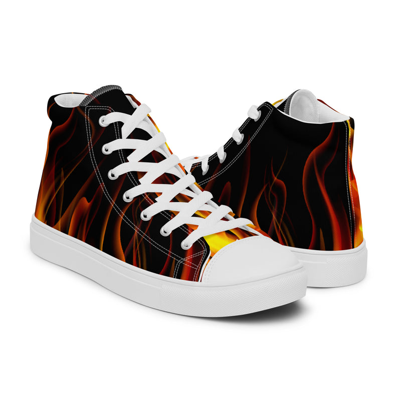 Fire Flame High Top #87 - Top Down View | HA!LO Canvas Sneakers
