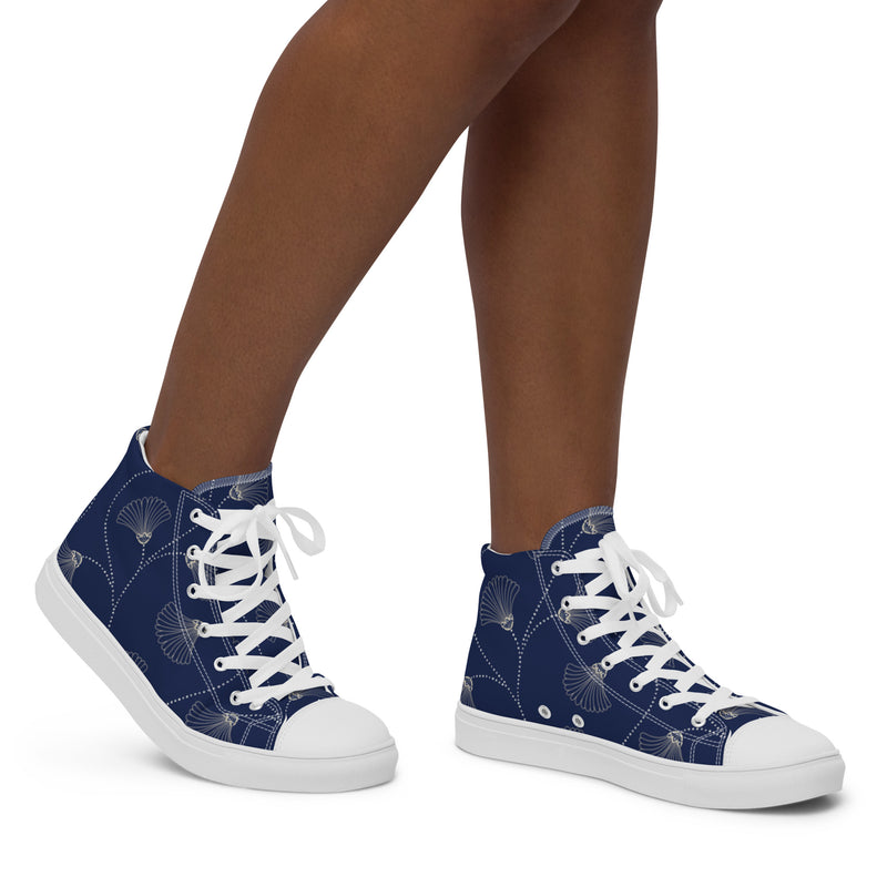 Navy Planet High Top #89 - Opposite Side | HA!LO Canvas Sneakers