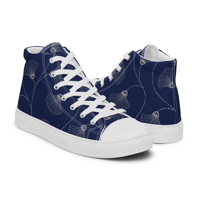 Navy Planet High Top #89 - Top Down View | HA!LO Canvas Sneakers