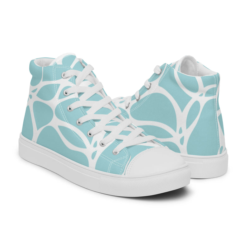 Aqua Mosaic High Top #94 - Top Down View | HA!LO Canvas Sneakers
