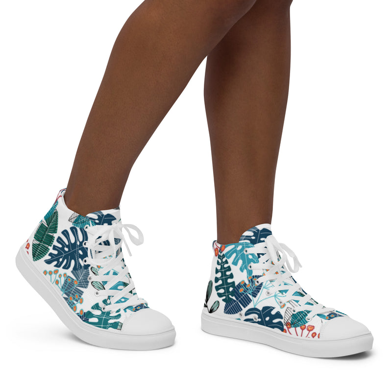 Monstera Palm High Top #96 - Opposite Side | HA!LO Canvas Sneakers