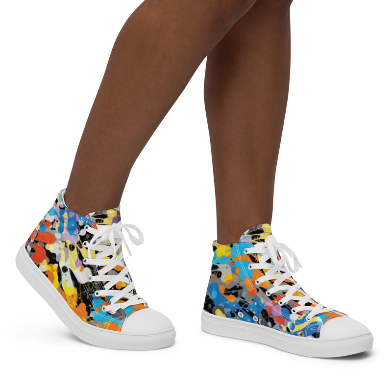 Abstract Collage High Top #102 - Opposite Side | HA!LO Canvas Sneakers