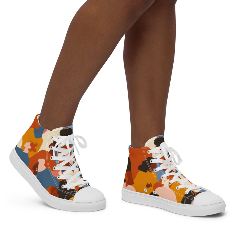 Orange Camo High Top #107 - Opposite Side | HA!LO Canvas Sneakers