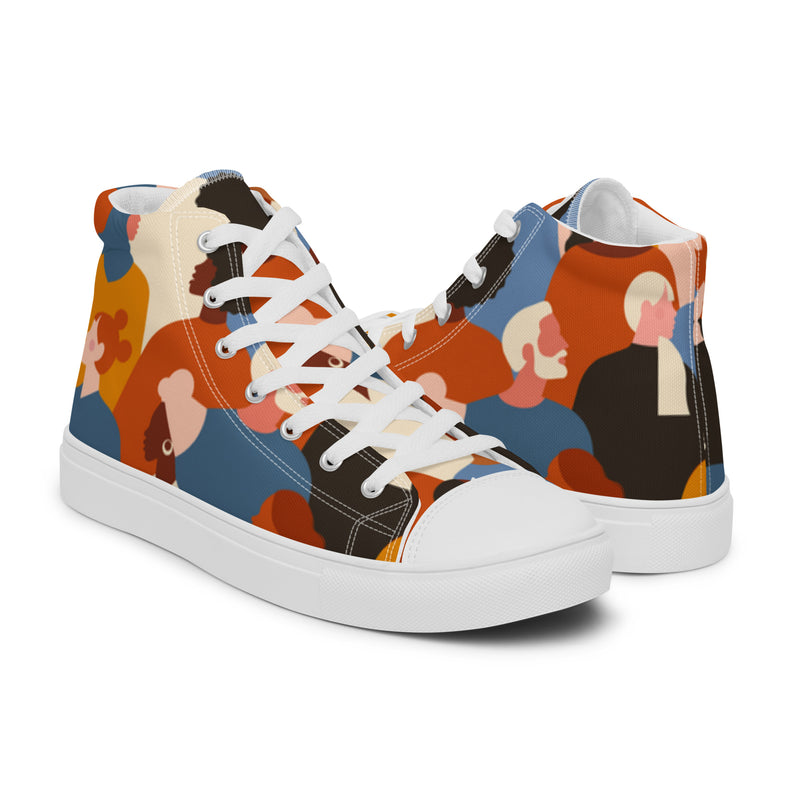 Orange Camo High Top #107 - Top Down View | HA!LO Canvas Sneakers