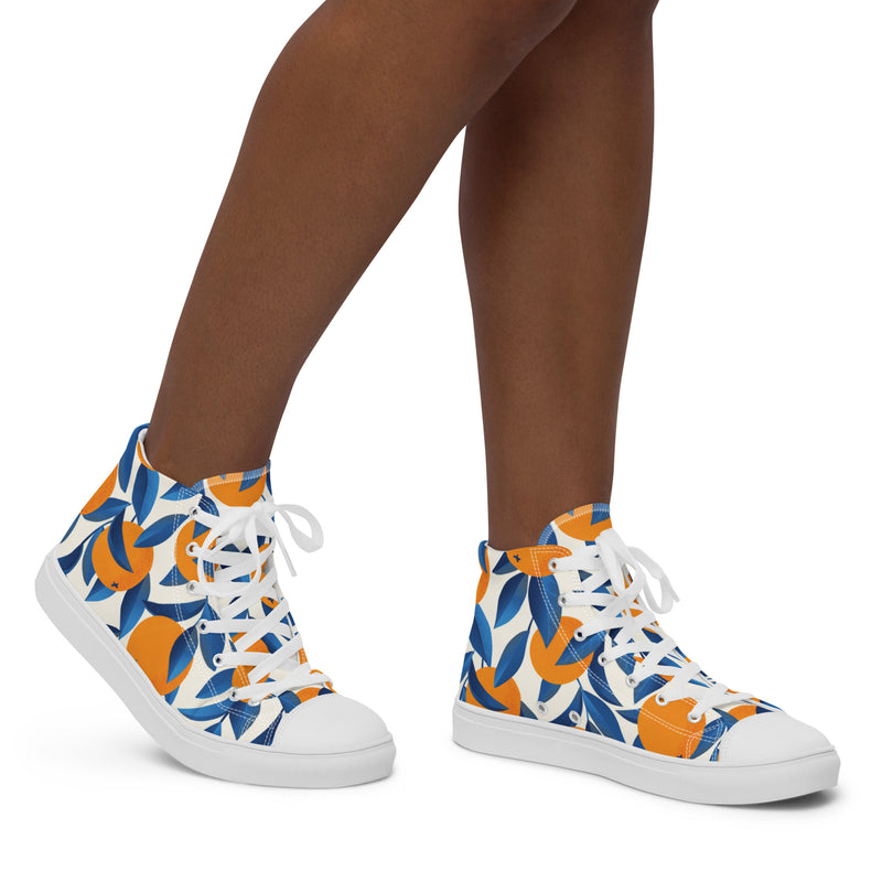 Blue Leaf High Top #111 - Opposite Side | HA!LO Canvas Sneakers