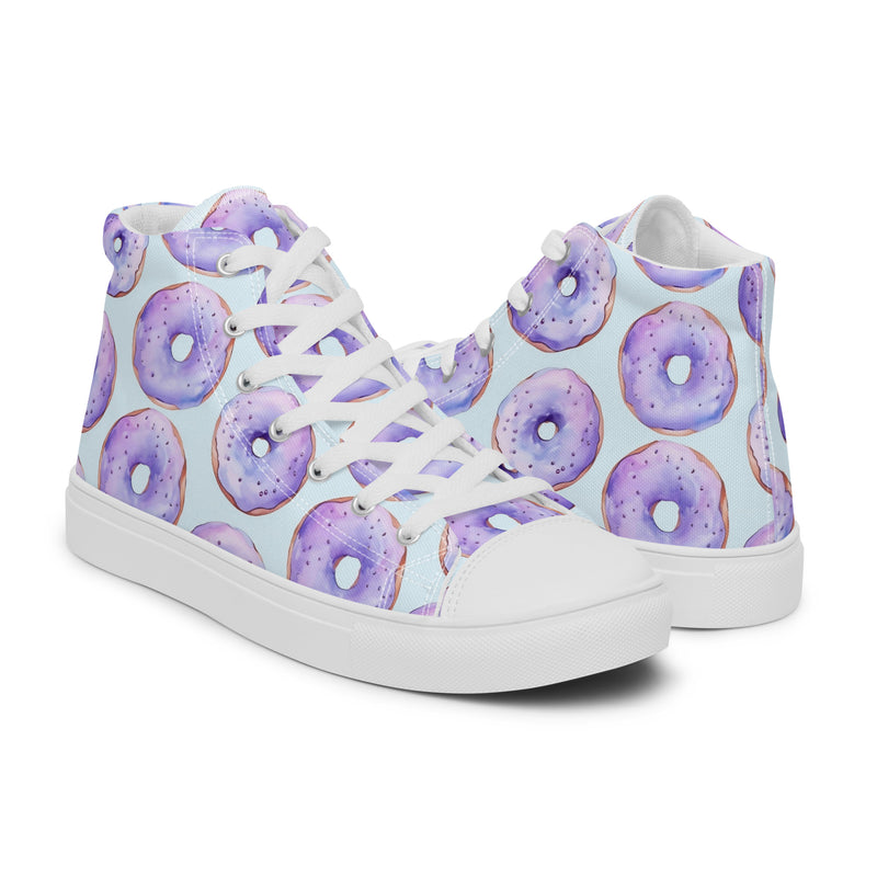 Purple Donut High Top #125 - Top Down View | HA!LO Canvas Sneakers