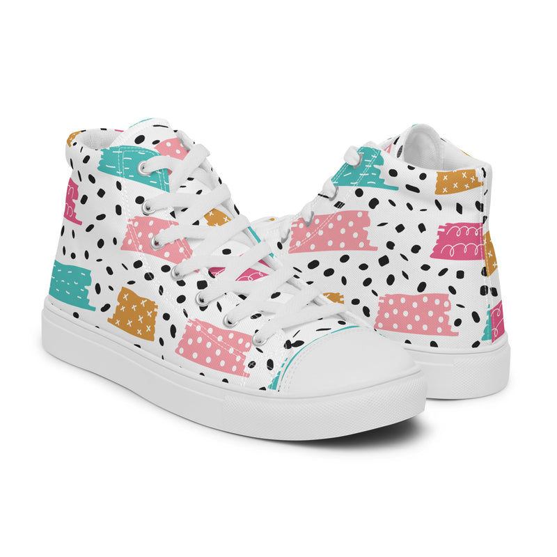 Dalmatian Heart High Top #129 - Top Down View | HA!LO Canvas Sneakers