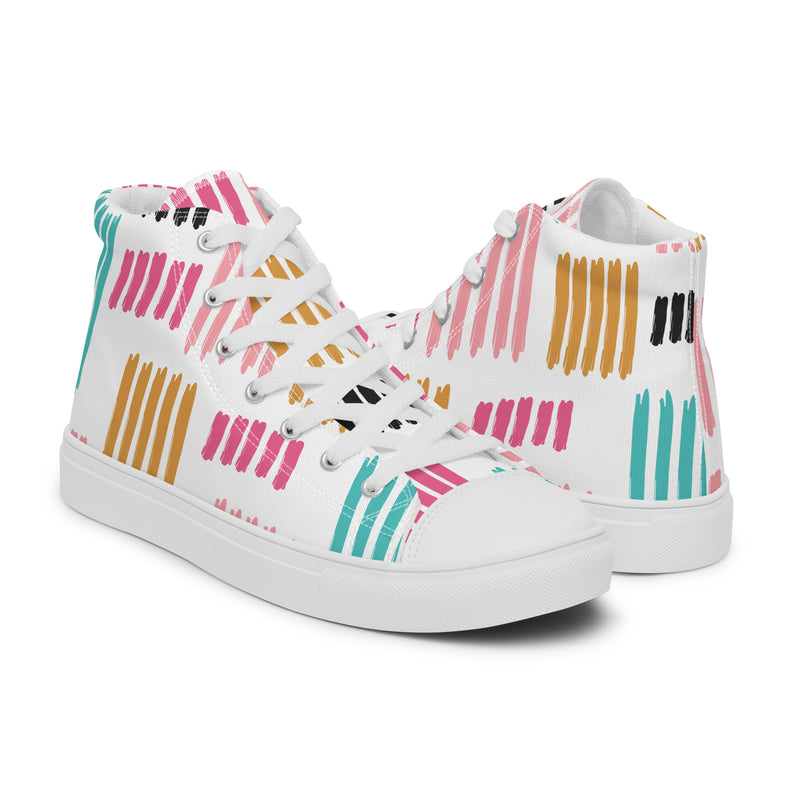 Pastel Stripe High Top #132 - Top Down View | HA!LO Canvas Sneakers