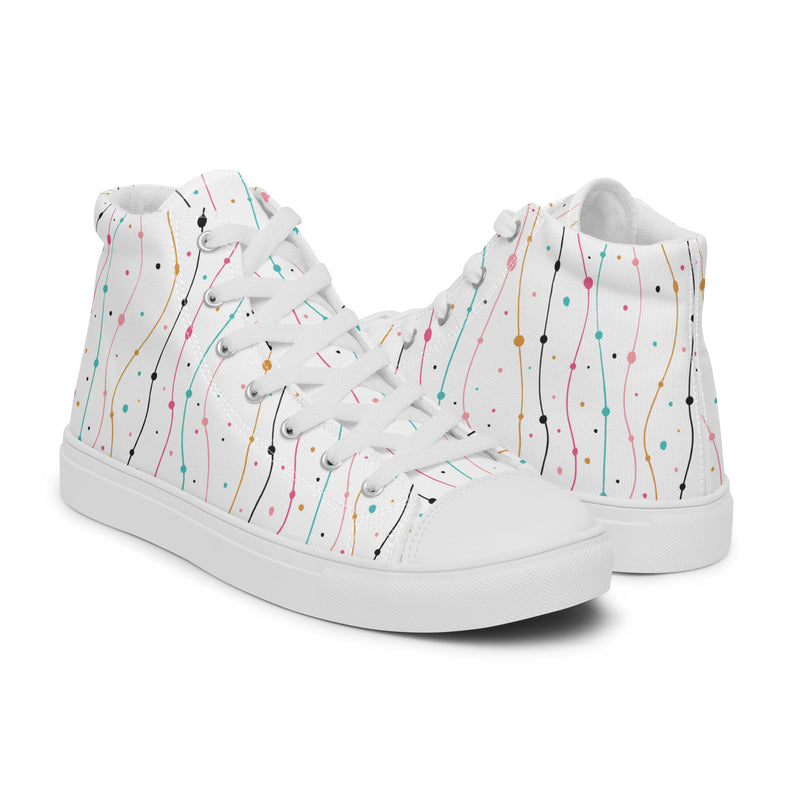 Confetti Rain High Top #137 - Top Down View | HA!LO Canvas Sneakers