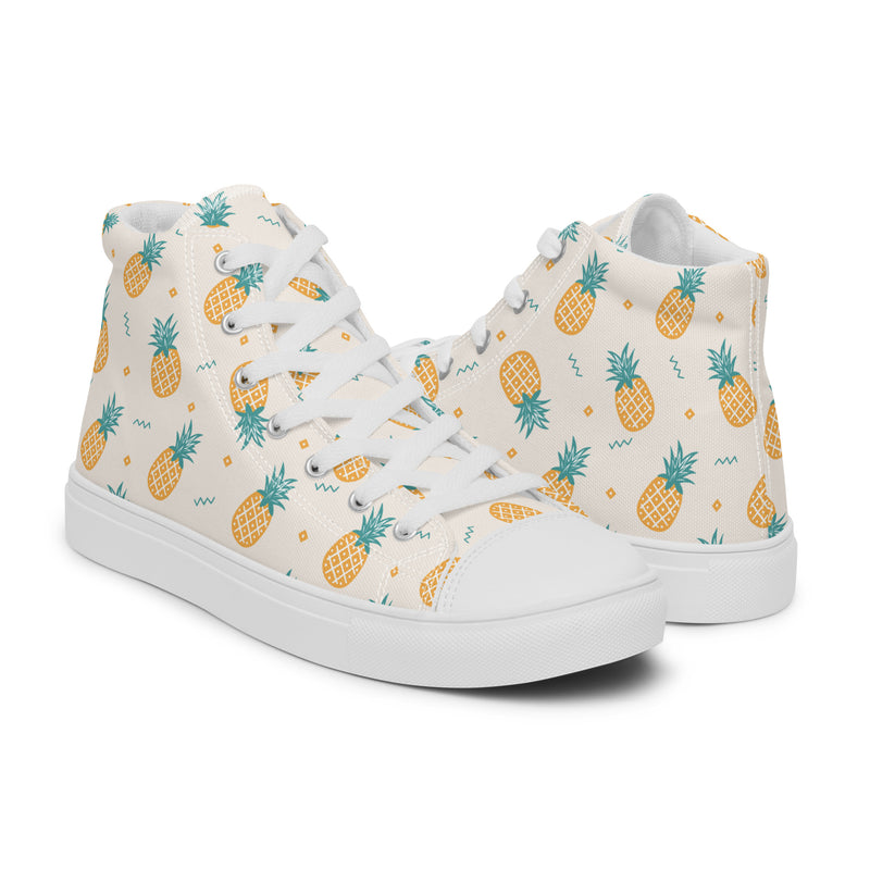 Pineapple Summer High Top #144 - Top Down View | HA!LO Canvas Sneakers