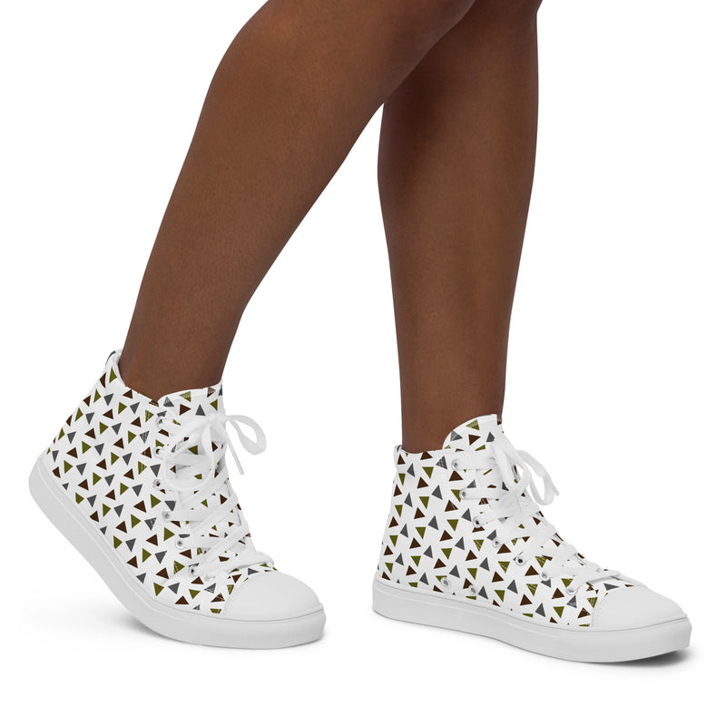Gold Triangle High Top #158 - Opposite Side | HA!LO Canvas Sneakers