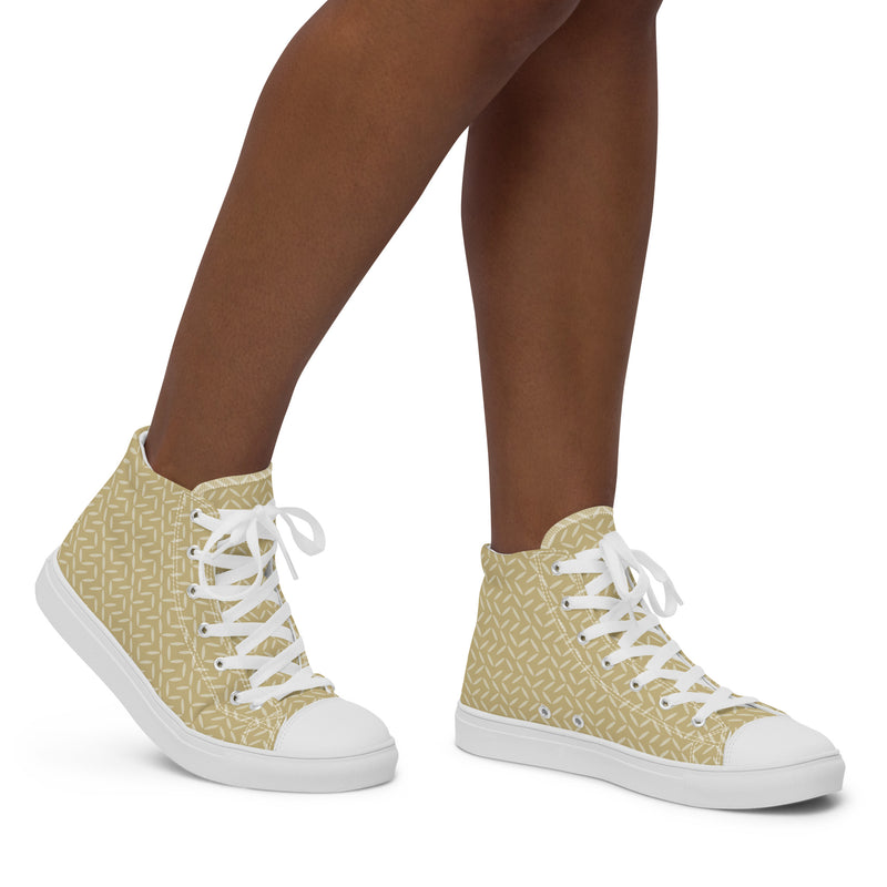 Gold Weave High Top #176 - Opposite Side | HA!LO Canvas Sneakers
