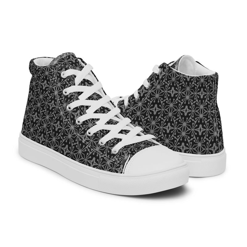 Black Lace High Top #177 - Top Down View | HA!LO Canvas Sneakers
