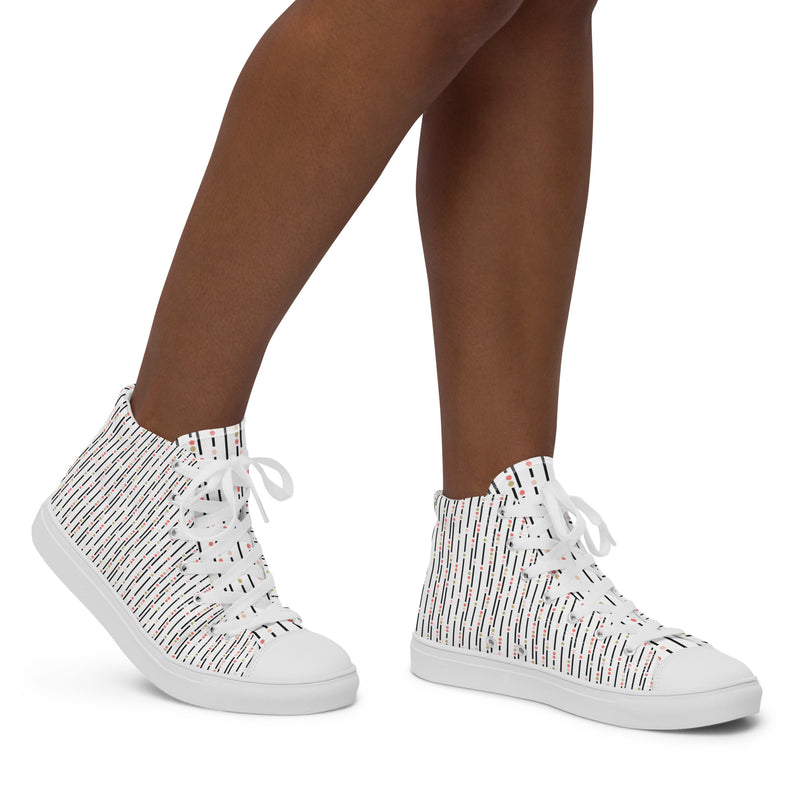 Black Stripe High Top #181 - Opposite Side | HA!LO Canvas Sneakers