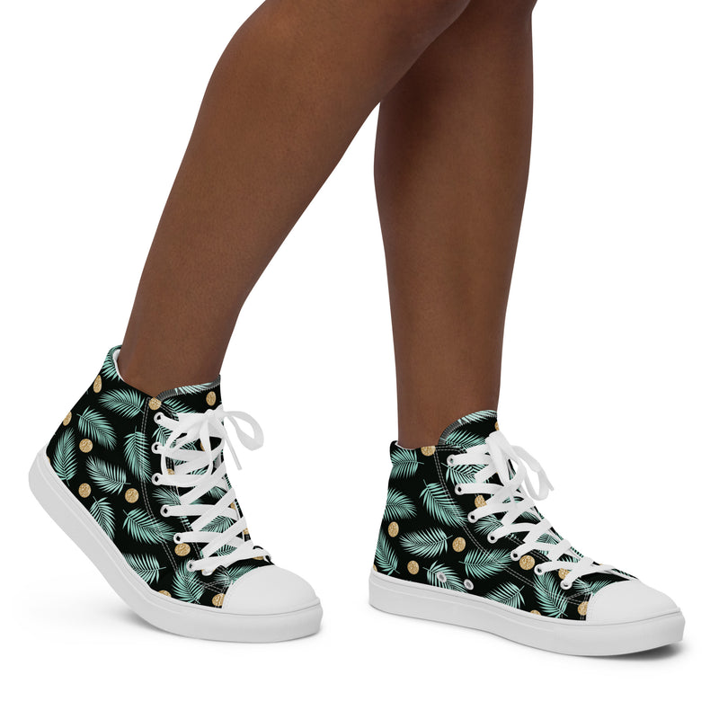 Tropical Palm High Top #184 - Opposite Side | HA!LO Canvas Sneakers